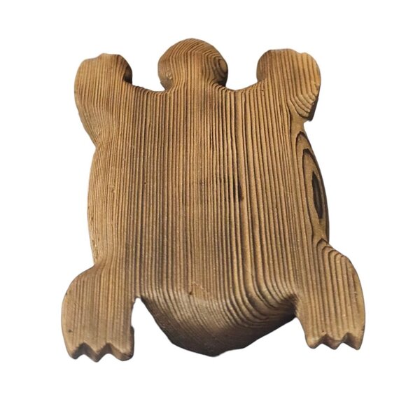 Vintage Sea Turtle / Tortoise Shaped Wooden Incense Box Trinket Storage - Picture 5 of 13